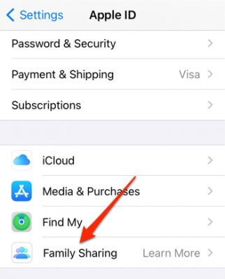 family sharing family subscriptions ios apple iphone