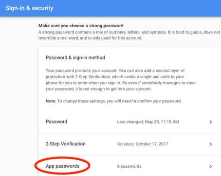 find passwords google