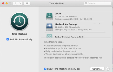 how to force mac time machine so back up to a particular drive