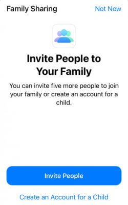 set up family sharing subscriptions apple ios apps app add people invite people create account for child